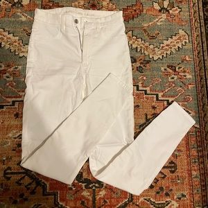 American Eagle high rise white jeans